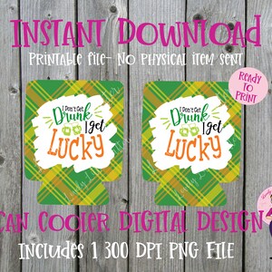 12 oz. Can Cooler template, St Patrick&#39;s Can Cooler, Sublimation download, Digital download, can cooler png