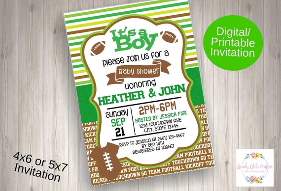football themed baby shower invitations