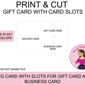 SVG-kaart met dubbele kaartslots, kaart met visitekaartje of cadeaukaartslot, Doe-het-zelf cadeaukaart