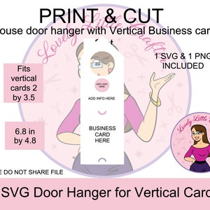 SVG Huis deurhanger, deurhanger met verticale visitekaartje slot