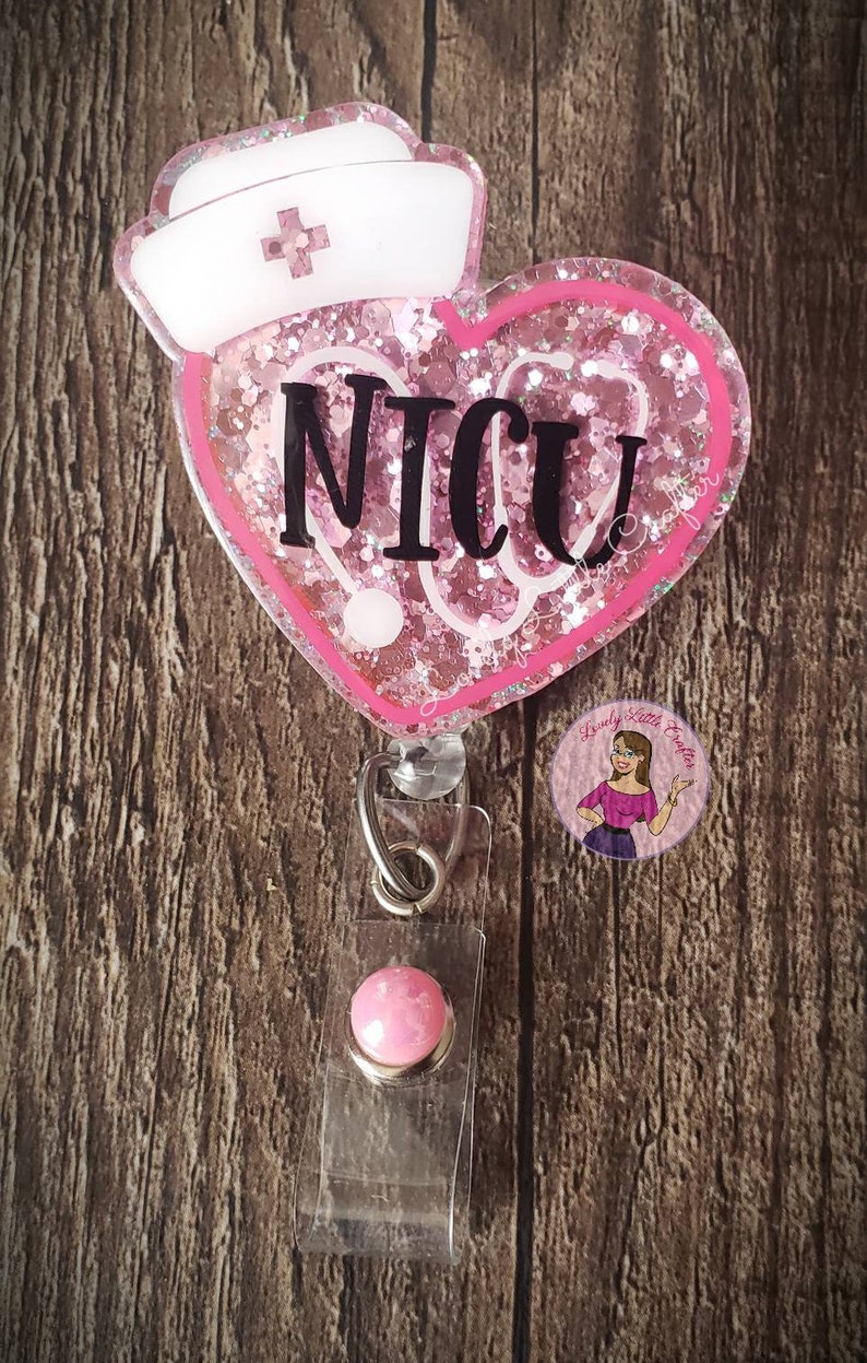 medical badge reel nurse badge reel NICU badge reel RN badge holder Nicu badge retractable ID badge holder