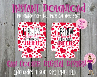 12 oz. Can Cooler template, Valentine Can Cooler, Sublimation download, Digital download, can cooler png