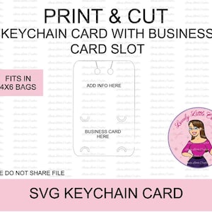 Cartão de chaveiro SVG, embalagem de chaveiro, cartão de exibição com slot para cartão de visita