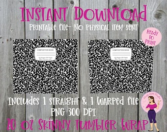 Teacher Sublimation Tumbler Designs, Notebook tumbler wrap, 20oz Skinny Tumbler Wrap Template, PNG Digital Download
