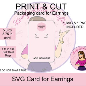 SVG Earring Card packaging, Earring card, Earring packaging