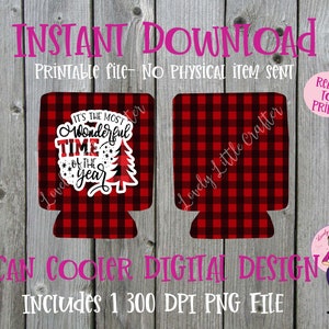12 oz. Can Cooler template, Christmas Can Cooler, Sublimation download, Digital download, can cooler png