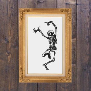 Dancing Skeleton Cross Stitch PDF Pattern