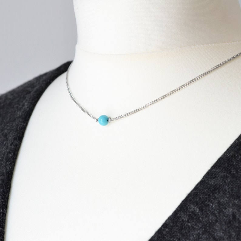 Dainty Turquoise Necklace For Women December Birthstone Gift Protection Amulet