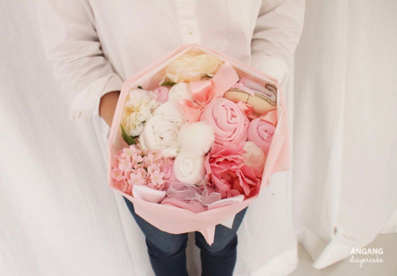 Pink Bouquet 3-6 Months Bouquet of Baby Clothing Baby Gift Baby Girl