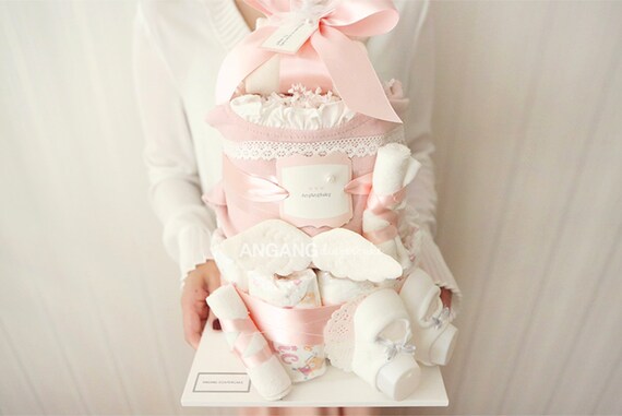 angel diaper cake