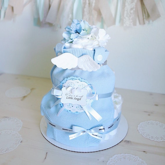 Angel Wings Diaper Cake For Baby Boy Baby Shower Centerpiece Decoration Baby Shower Unique Gifts New Mom Gift Baskets Room Decor