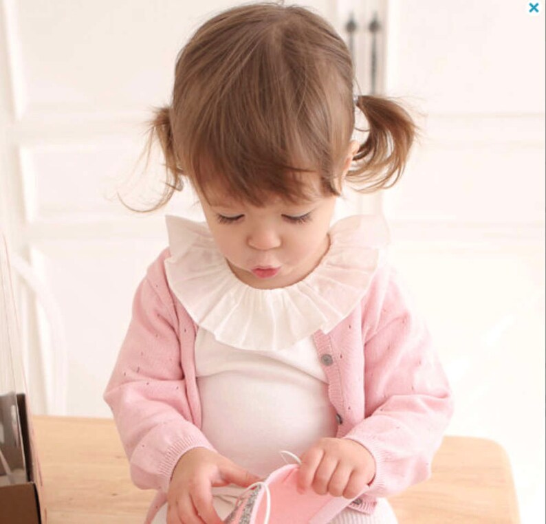 Ruffle Round Collar Shirts Blouse for Baby Girl / Cotton Etsy