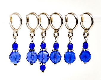 Stitch Markers for Knitting, Royal cobalt blue Stitch Markers for Sock, Lace and Cable Knitting