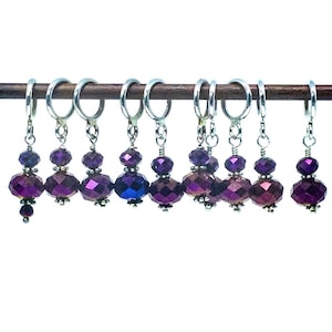 Stitch Markers, Plum Wine Stitch Markers, Knitting Stitch Markers, Serendipity Stitch Markers, Knitting Stitch Markers, Stitch Marker Set,
