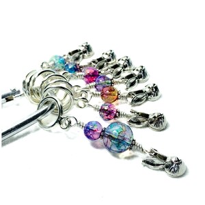Rabbit/bunny Stitch Markers With Pastel Opal Glass Bead for Knitting ...
