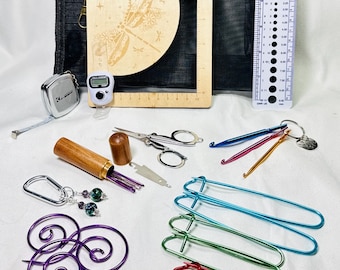 Notions kit for knitting and crochet, fiber arts gift, knitting and crochet accessories