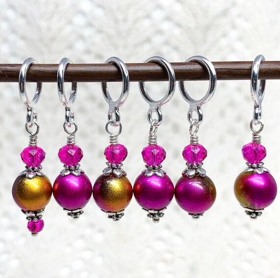 Glass Bead Stitch markers for Knitting Sewing & Fiber Crochet