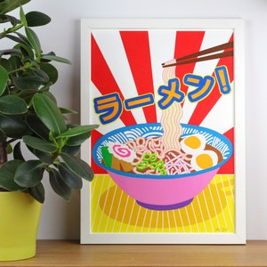 Ramen Screen Print | Japanese Inspired Poster | A3 | Hand-printed immagine 1