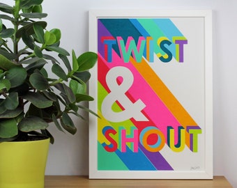 Twist and Shout Screen Print | Music Poster | A3 | Hand-printed