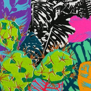 Tropical Glasshouse Screen Print A3 Hand-printed image 6