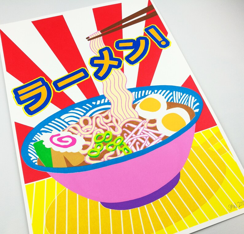 Ramen Screen Print Japanese Inspired Poster A3 Hand-printed image 2