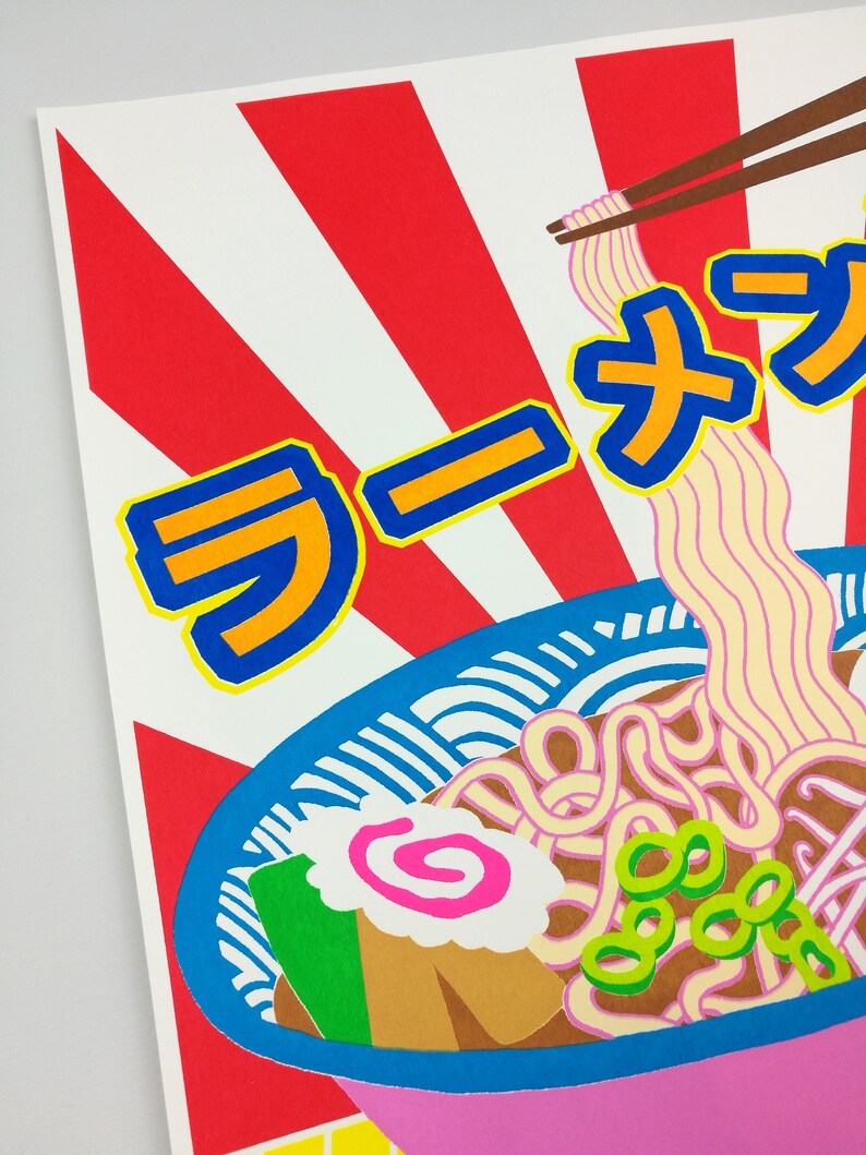 Ramen Screen Print Japanese Inspired Poster A3 Hand-printed image 5