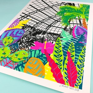 Tropical Glasshouse Screen Print A3 Hand-printed image 3