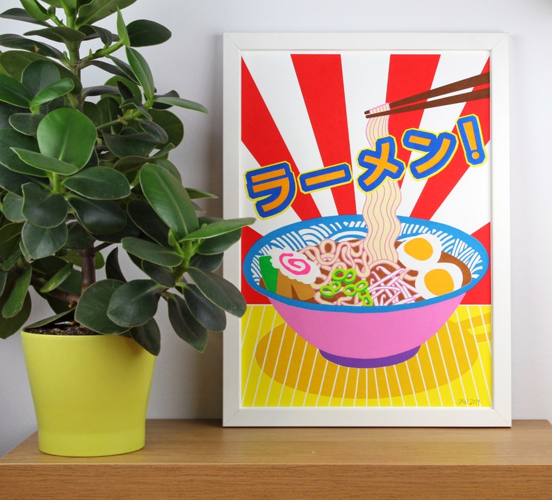 Ramen Screen Print Japanese Inspired Poster A3 Hand-printed image 1