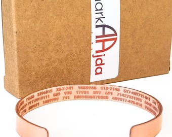 Bracciale con sequenze numeriche Grabovoi - Bracciale curativo in rame puro