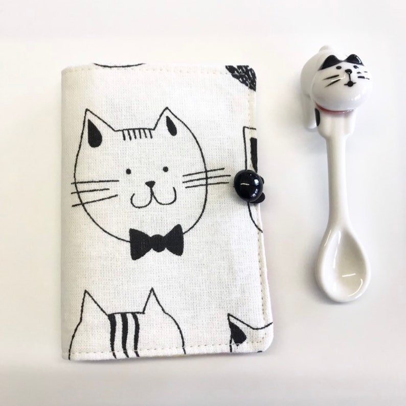Tea Bag Wallet Black/white Cat Print Travel Tea Purse Etsy Australia