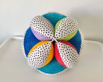Puzzle Ball, Polka Dot, Sensory Ball, Montessori Baby Toy, Infant Ball, Stuffed Soft Ball, Clutch Ball, Grab Ball