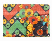 Handmade Vintage kantha quilt, Indian Vintage kantha throw, Recycle fabric boho quilt, quilt,boho chic bedding, comforter, coverlets,blanket