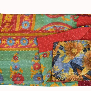 Lindas colchas kantha vintage reversíveis de alta qualidade, colchas feitas à mão, colchas feitas à mão, cobertores kantha