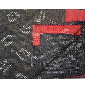 Trendy glamorous and spacious Vintage Kantha Quilt,Tribal Ethnic Kantha throw,kantha embroidery blanket Decor patchwork and floral designs