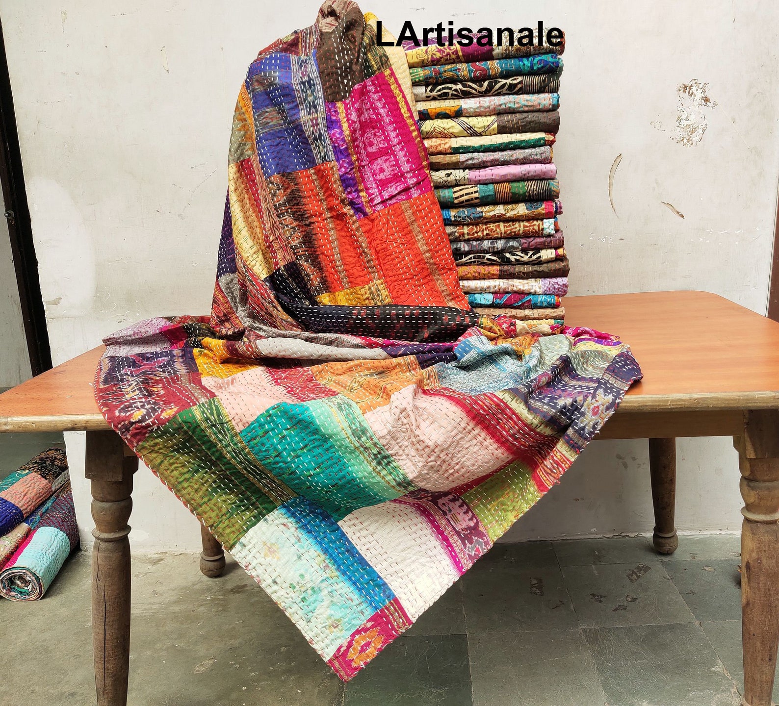 Wholesale Lot 10pcs Bohemian Pure Silk Kantha Blanket - Etsy