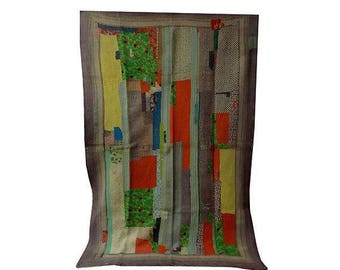 Kantha Quilt Indian Cotton Bedspread ,Bedding ,bed cover, twin size bedding