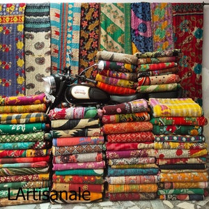 Wholesale Lot Of Indian Vintage Kantha Quilt Handmade Throw Reversible Blanket Bedspread Cotton Fabric BOHEMIAN quilt