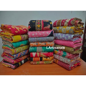 Wholesale Lot Indian Vintage Kantha Cotton Fabric BOHEMIAN quilt Handmade Throw Reversible Blanket Bedspread Quilt