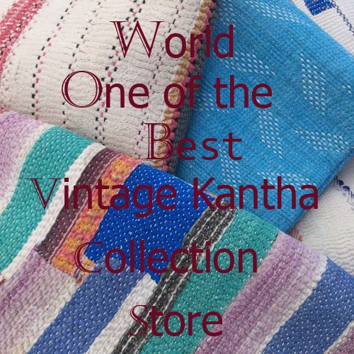 estationeryhouse Indiase vintage Kantha-lappendeken, handgemaakte sprei