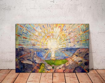 Edvard Munch 'The Sun' Canvas Print: Vintage Abstract Nature Art