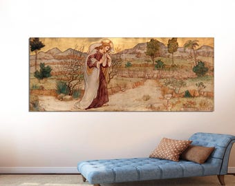 Lost Sheep Parable Canvas Print: Jesus and Lamb Bible Art