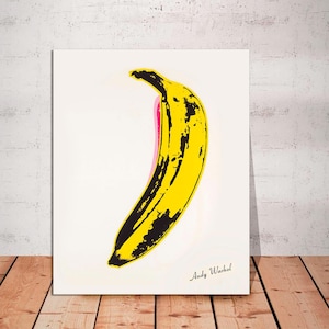 Andy Warhol Canvas Print, Banana Pop Art, Minimalist Pop Art, Modern Wall Art, Andy Warhol Modern, Andy Warhol Banana, CANVAS Ready to Hang.