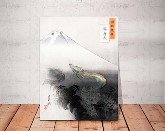 Japanese Dragon Canvas Art Print by Ogata Gekko - Ready to Hang