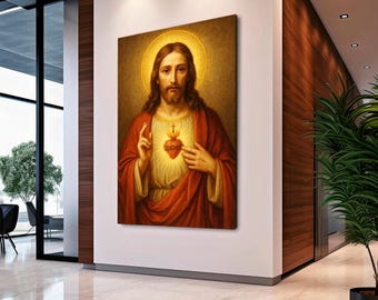 Sacred Heart of Jesus Canvas Print: Catholic Home Decor, Ready to Hang