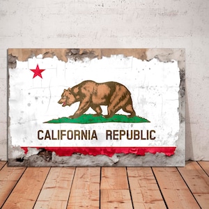 California Flag Canvas Art, California Flag Print, State Flag Poster, State Flags California Poster, CA Art, California Gifts Ready to Hang