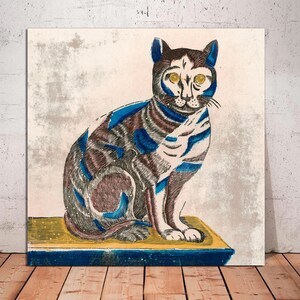 Cat Poster, Vintage Cat Print, Cat Lovers Art, Medieval Cat Print, Cat Wall Art, Cat Poster, Classic Cat Art Print, Canvas Ready to Hang.