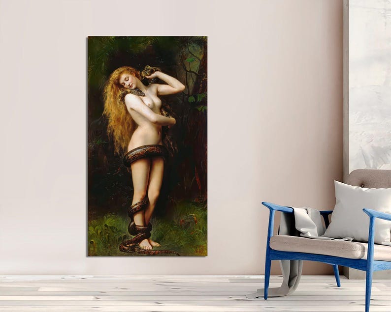 Lilith by John Collier Canvas Print: Pre-Raphaelite Mythology Art image 8