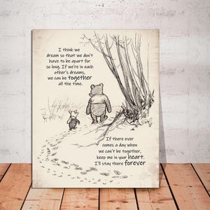 If There Ever Comes a Day When We Can&#39;t be Together, Pooh Bear Quote, CANVAS READY to HANG, Winnie the Pooh Art, Friendship  Nursery Decor