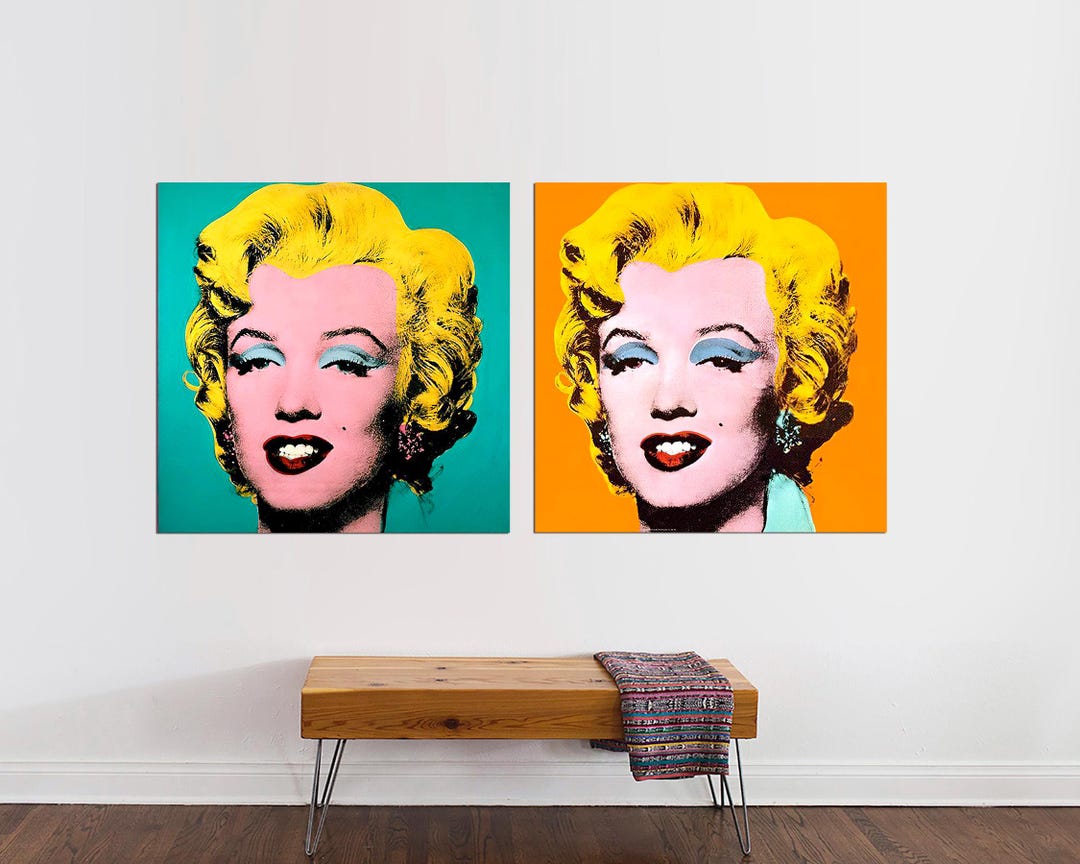Marilyn Monroe Pop Art Canvas Print Set: Andy Warhol Style, Ready to ...