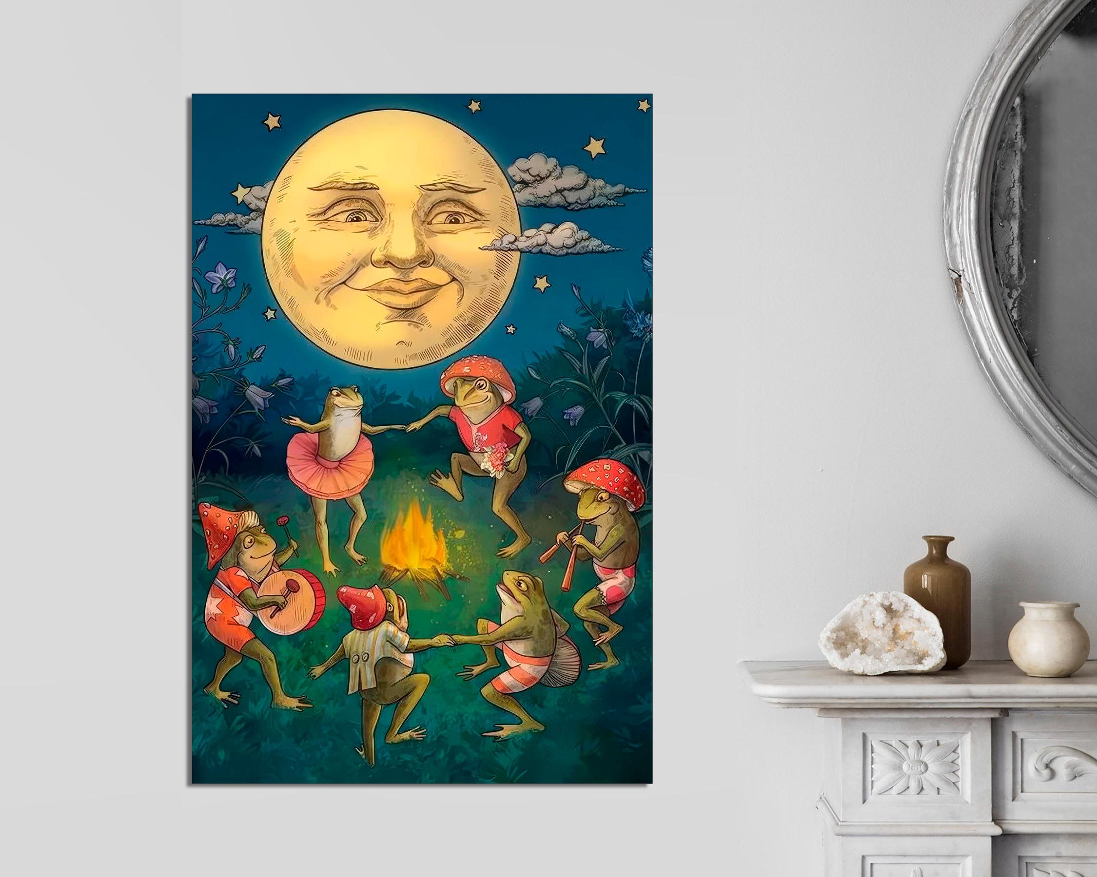 Dancing Frogs Canvas Print: Whimsical Nursery Art, Fairy Tale